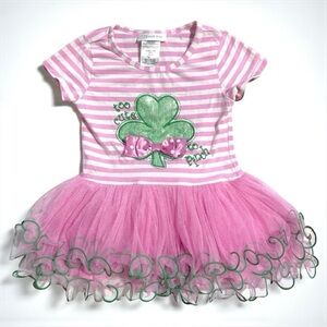 👚2/$10 👗3/$12 Too Cute To Pinch Saint Patrick’s Day Shamrock Tutu Top 24M